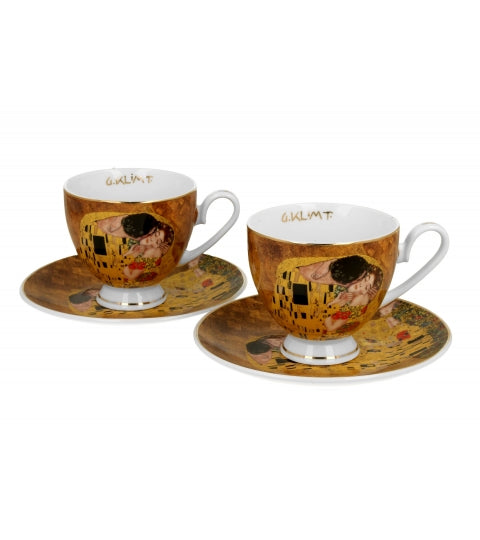 Bögre, csésze Gustav Klimt porcelán csésze két személyes szett díszdobozban A Csók 220 ml