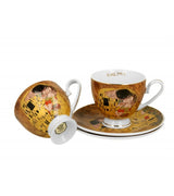 Bögre, csésze Gustav Klimt porcelán csésze két személyes szett díszdobozban A Csók 220 ml