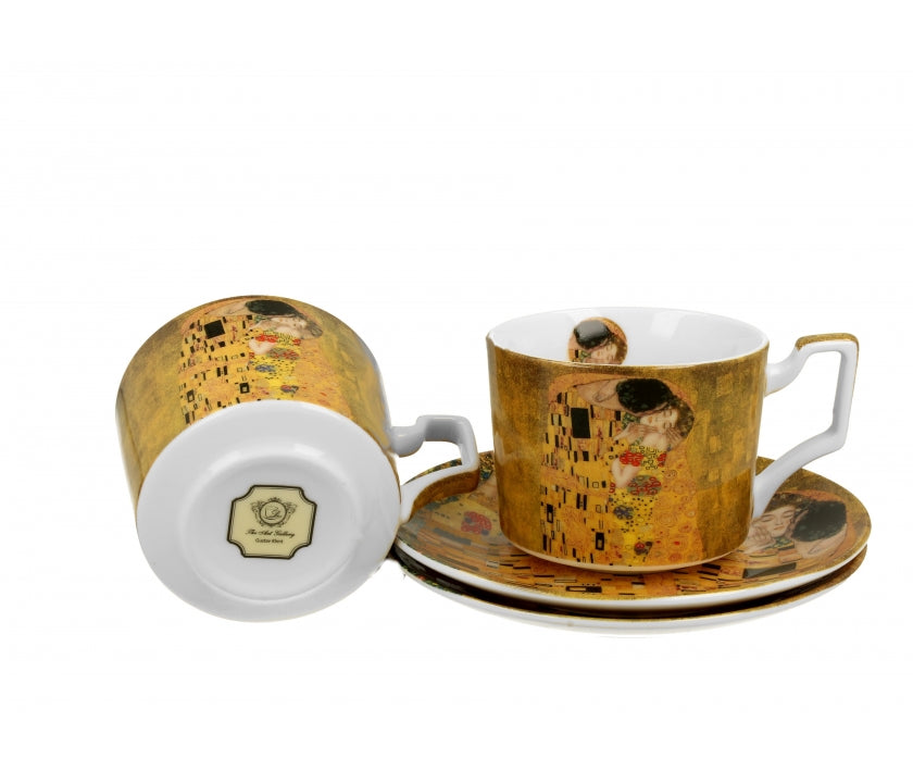 Bögre, csésze Gustav Klimt porcelán két személyes csésze szett 270 ml Light