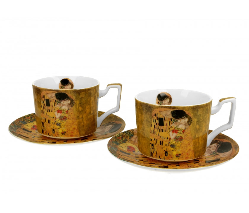Bögre, csésze Gustav Klimt porcelán két személyes csésze szett 270 ml Light