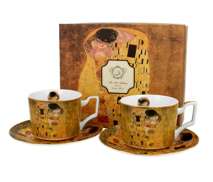 Bögre, csésze Gustav Klimt porcelán két személyes csésze szett 270 ml Light