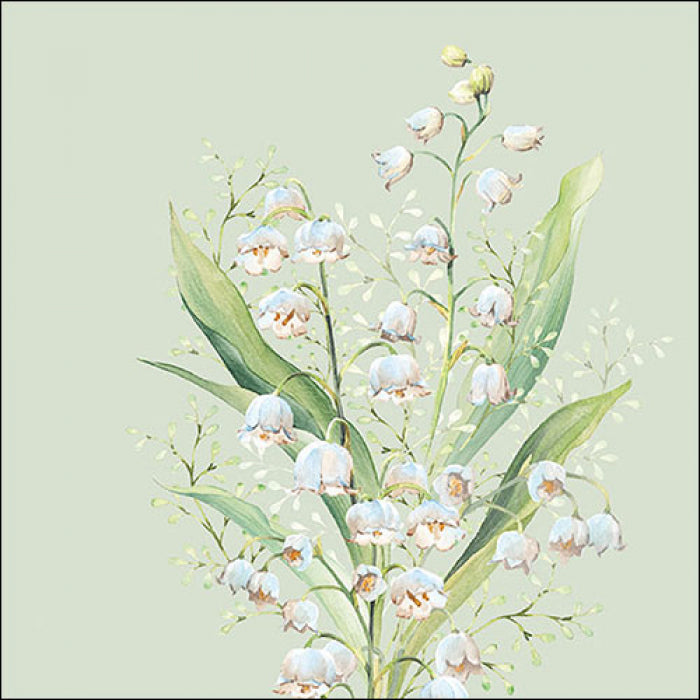 Gyöngyvirág háromrétegű papírszalvéta 33x33 cm 20db-os green