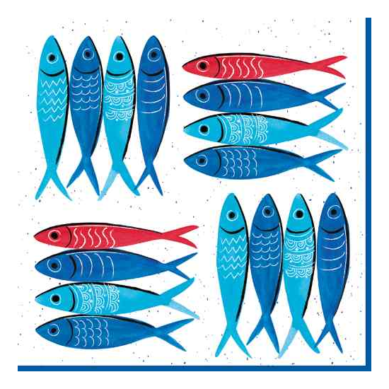 Halas papírszalvéta 33x33 cm Sardine's Part 20 db-os