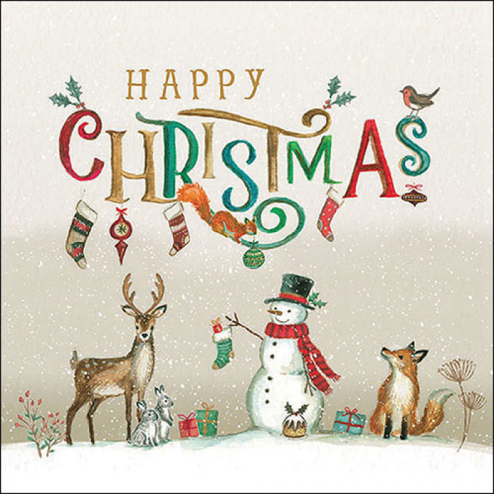 Szalvéta Happy Christmas karácsonyi három rétegű papírszalvéta 33x33 cm