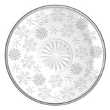 Bögre Hópelyhes üveg karácsonyi kis desszertes tányér 17,5 cm