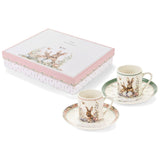 Húsvéti nyuszis Porcelán kávés csésze + alj 6 személyes 180 ml dobozban PePen