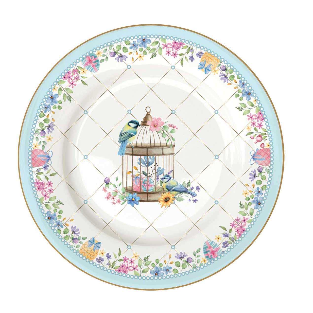 Spring Bloom húsvéti porcelán desszertes tányér 4 db szett díszdobozban
