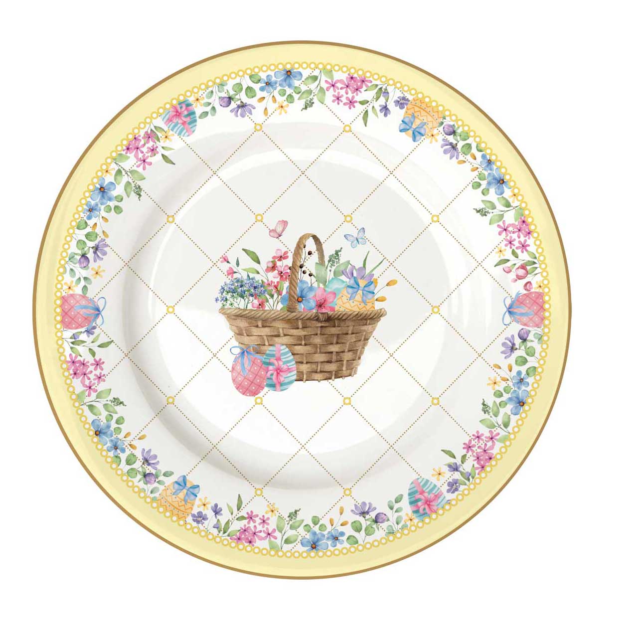 Spring Bloom húsvéti porcelán desszertes tányér 4 db szett díszdobozban