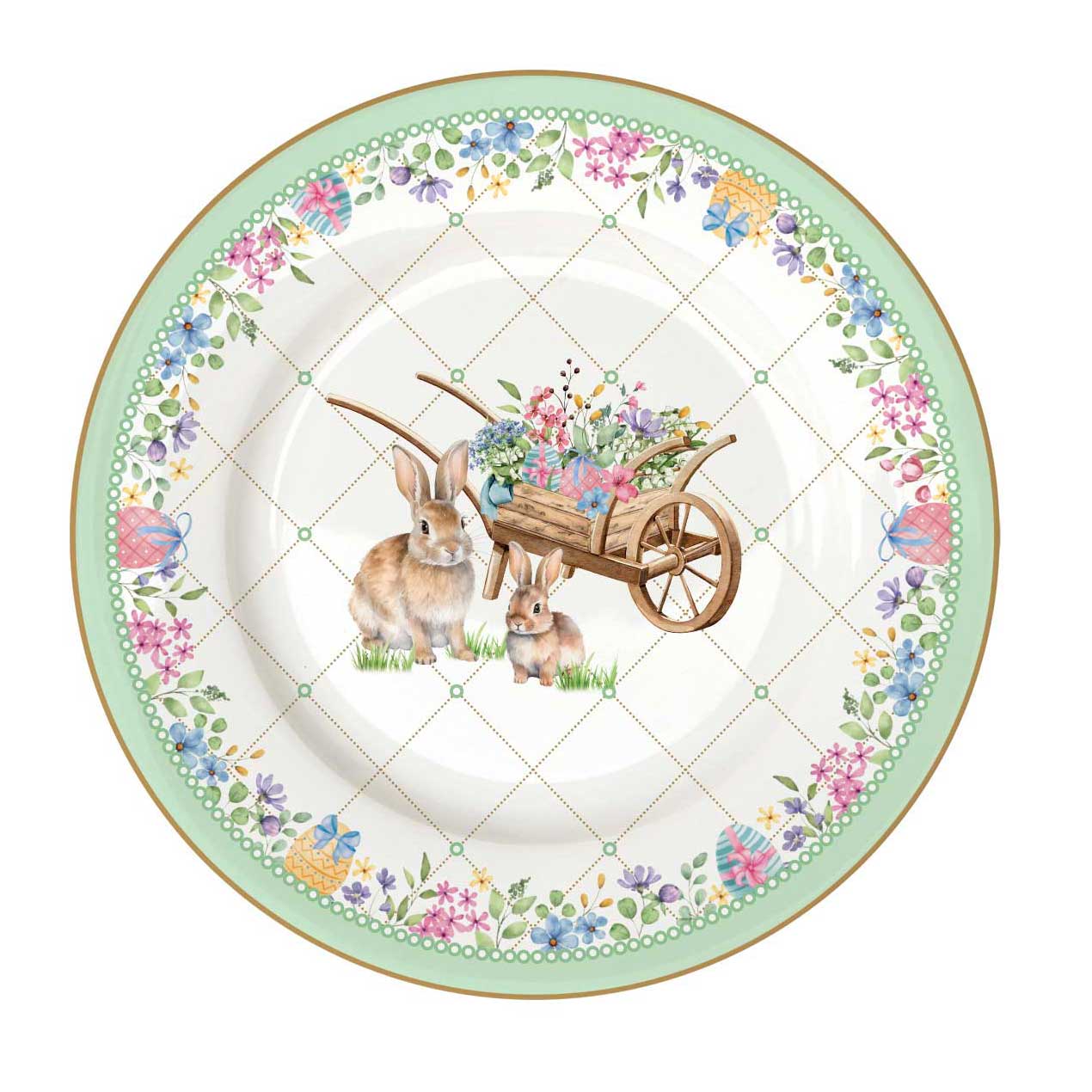 Spring Bloom húsvéti porcelán desszertes tányér 4 db szett díszdobozban