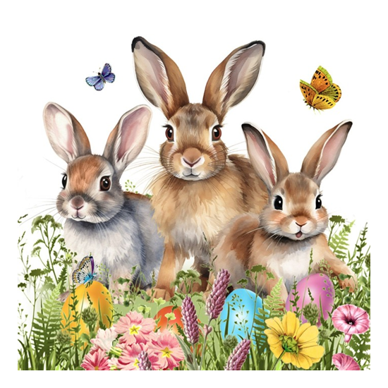 Szalvéta Húsvéti nyuszis papírszalvéta 33x33 cm 20 db Easter Hello