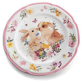 Húsvéti nyuszis porcelán desszertes tányér - 20 cm - rózsaszines