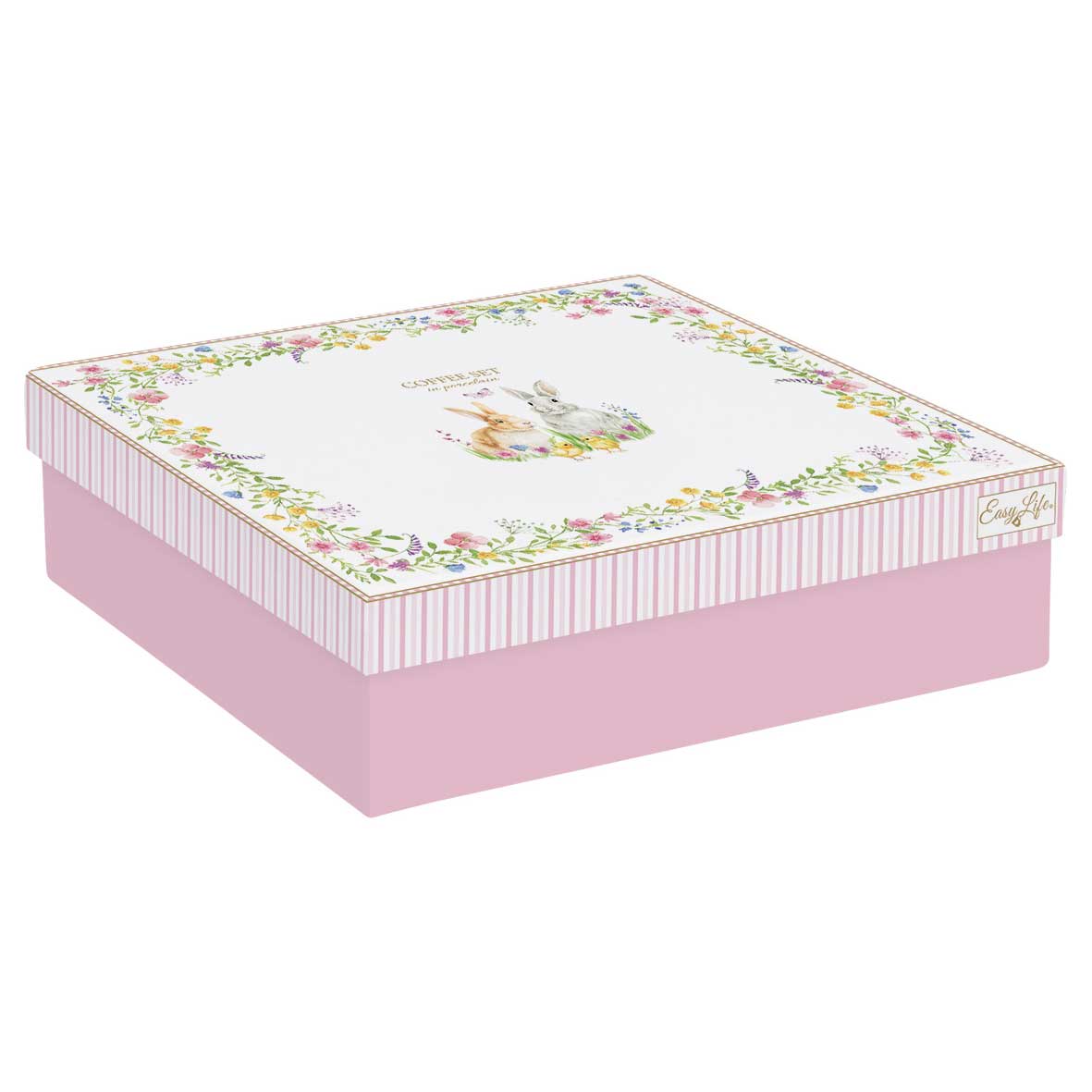 Bögre, csésze Húsvéti nyuszis porcelán kávés csésze 6 személyes szett Happy Easter