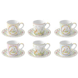 Bögre, csésze Húsvéti nyuszis porcelán kávés csésze 6 személyes szett Happy Easter
