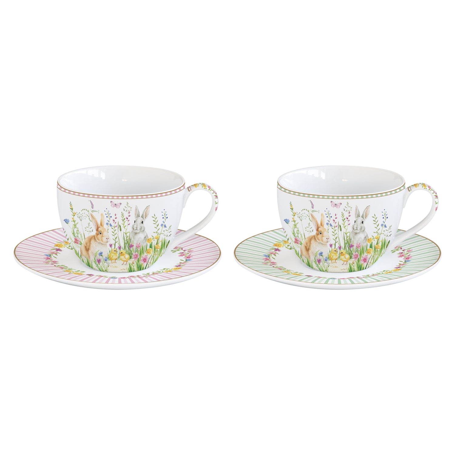Bögre, csésze Húsvéti nyuszis porcelán porcelán teás csésze 2 db Happy Easter