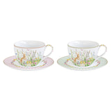 Bögre, csésze Húsvéti nyuszis porcelán porcelán teás csésze 2 db Happy Easter
