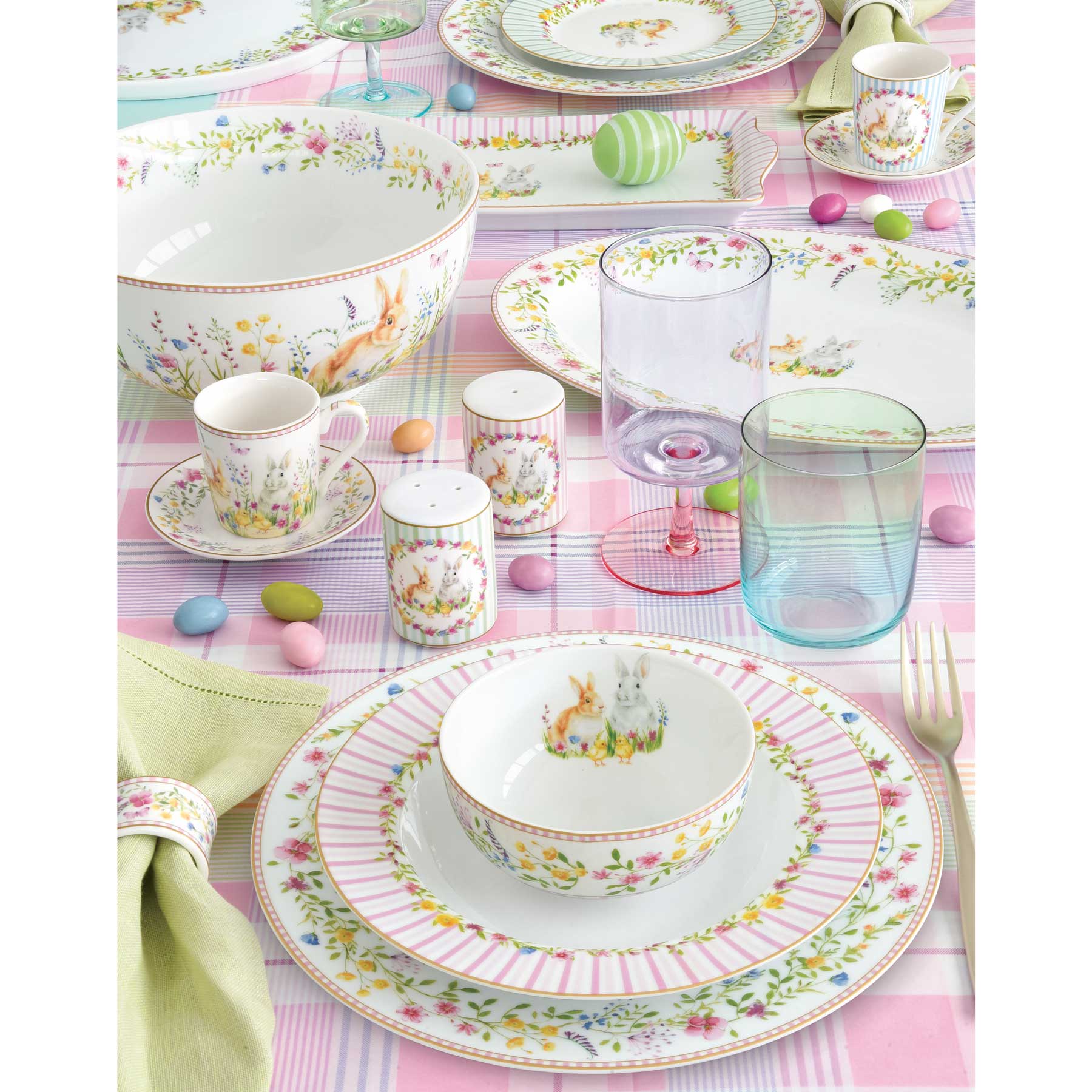 Tálka Húsvéti nyuszis porcelán tálka 12 cm Happy Easter