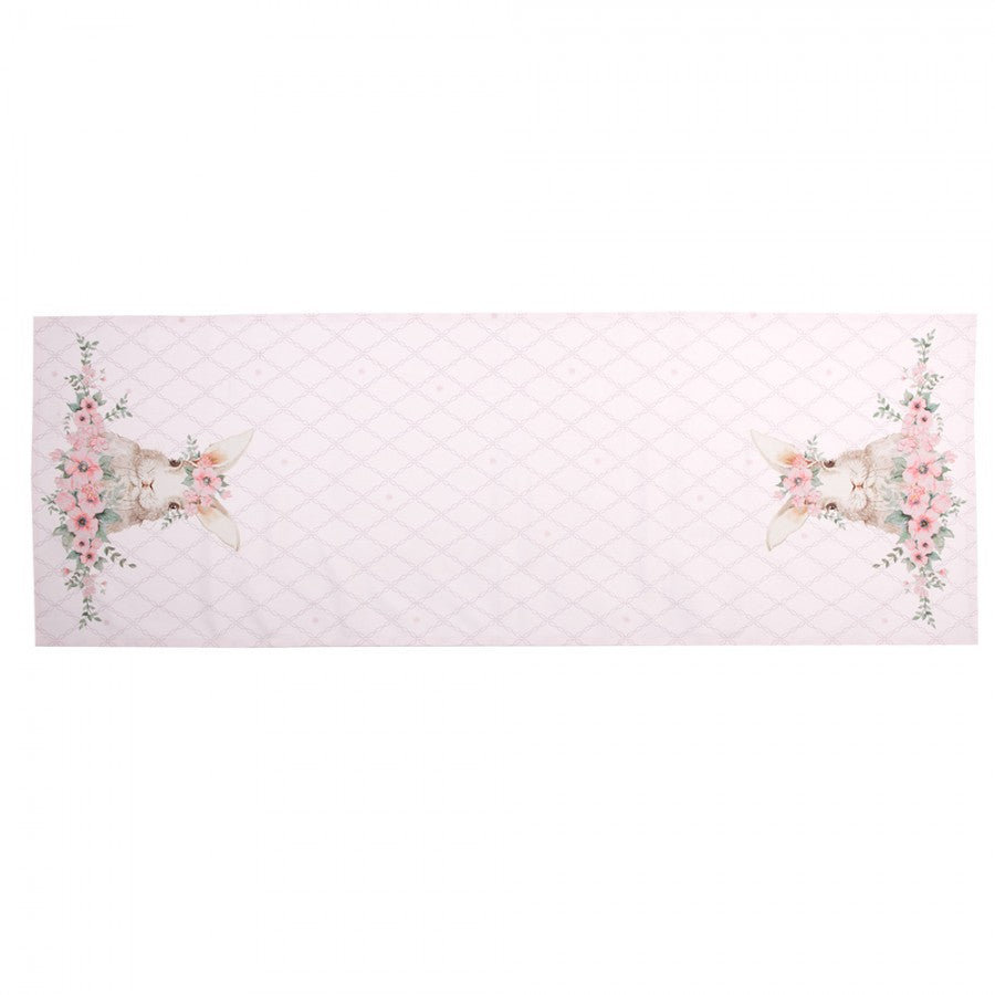 Asztalterítő Húsvéti pamut nyuszis asztali futó 50x140 cm Floral Easter Bunny