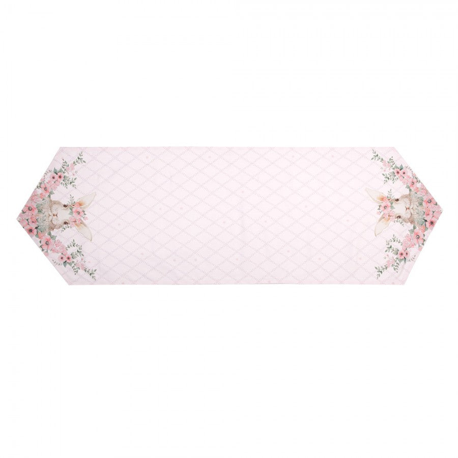 Asztalterítő Húsvéti pamut nyuszis asztali futó 50x160 cm Floral Easter Bunny