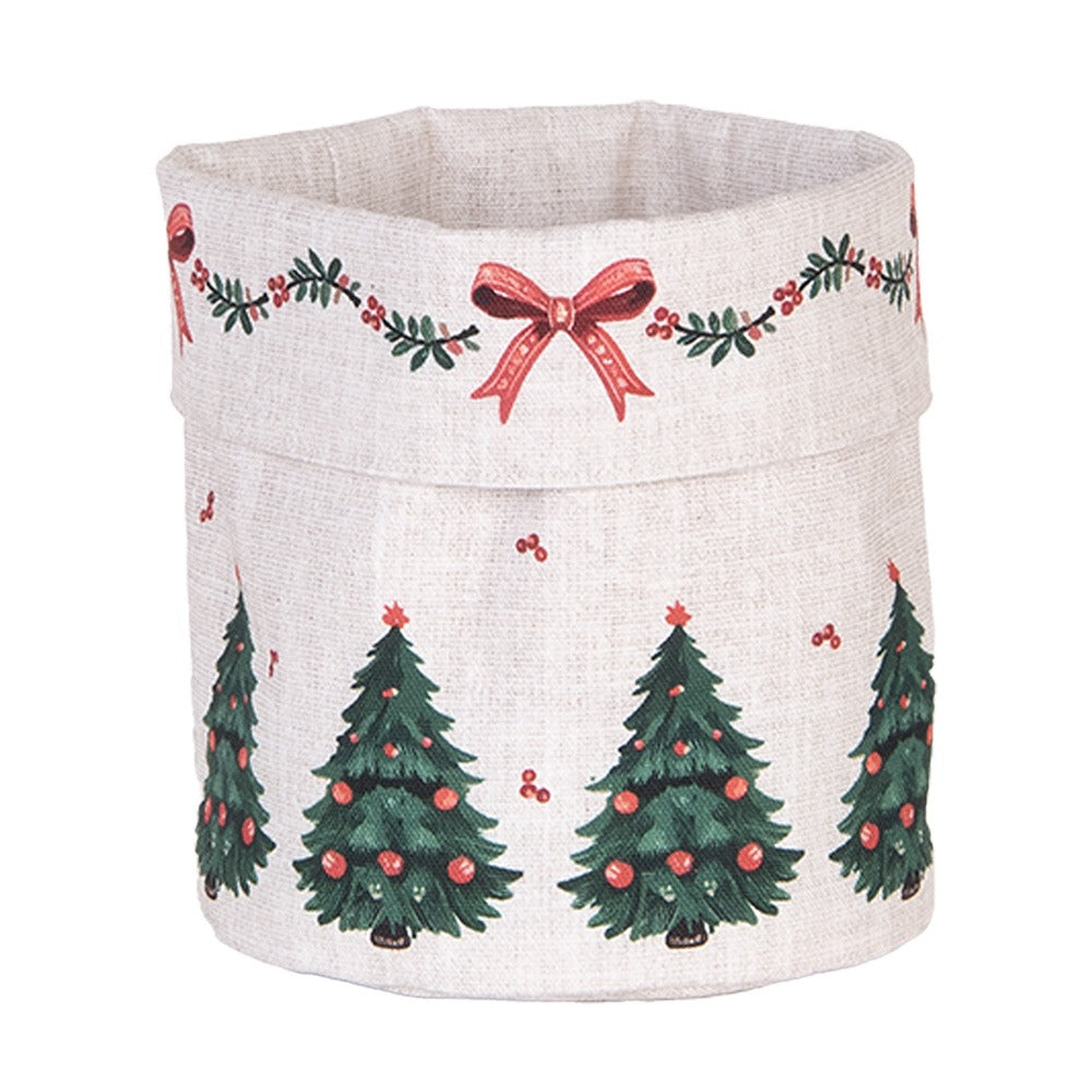 Karácsonyi Kenyérkosár 15x16 cm pamut Traditional Christmas Harmony