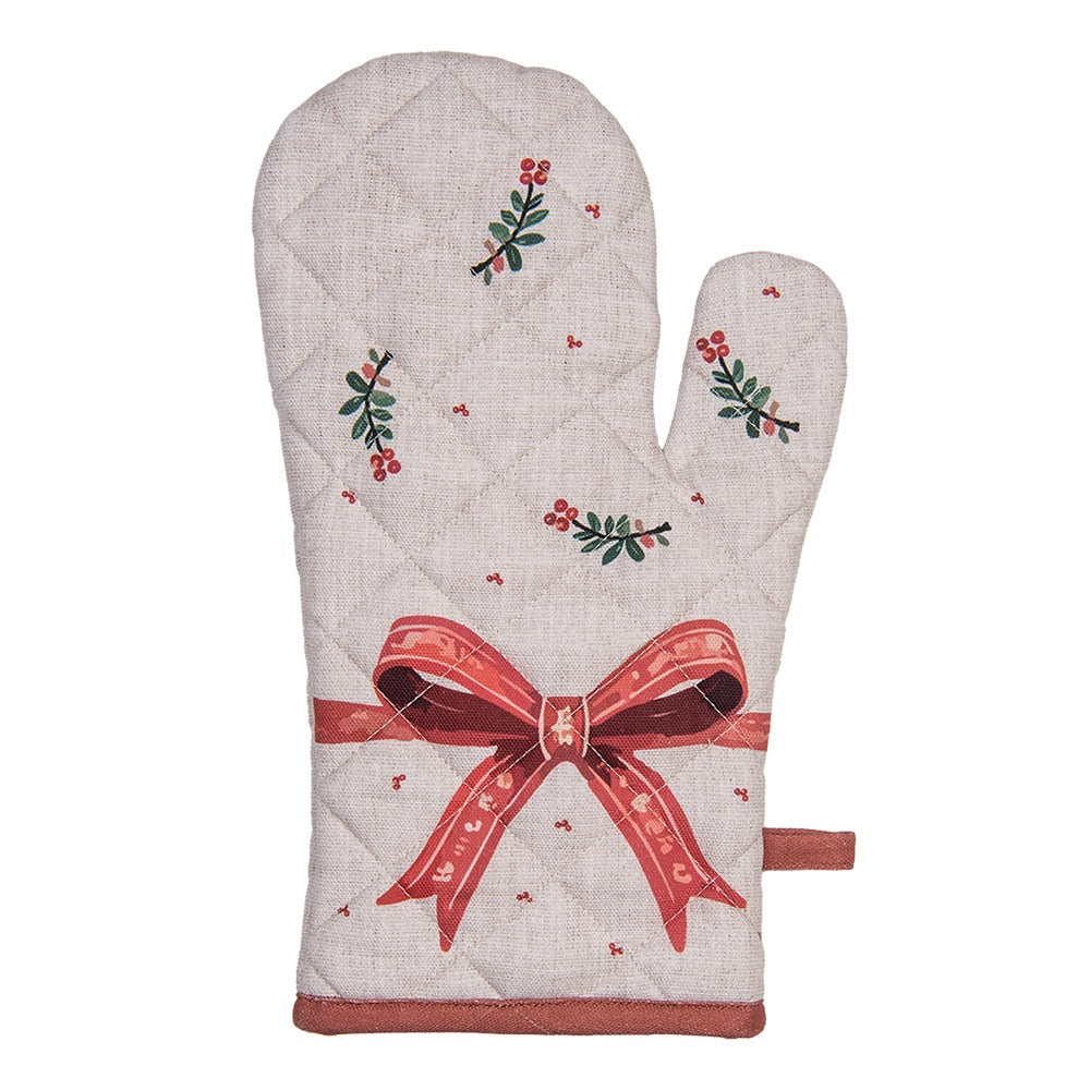 Karácsonyi Edényfogó kesztyű 18x30 cm pamut Traditional Christmas Harmony