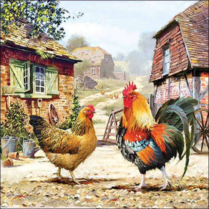 Szalvéta Kakasos papírszalvéta 33x33 cm 20 db Rooster ranch