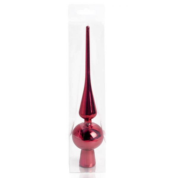 Karácsonyfadísz Karácsonyfa csúcsdísz - fényes piros - 26 cm