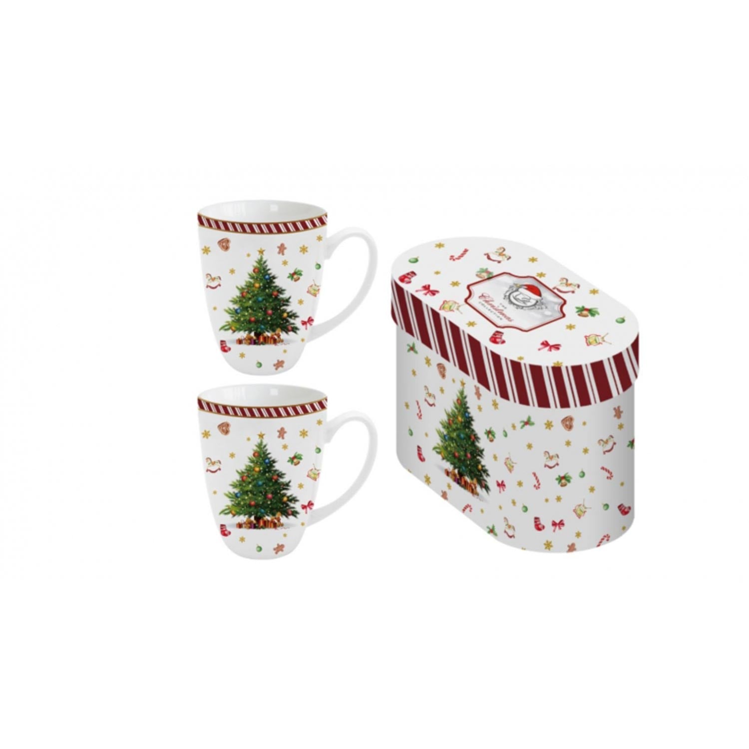 Bögre Karácsonyfás porcelán bögre 380 ml 2 db szett