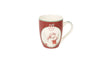 Karácsonyi porcelán bögre 350 ml fém teatojással díszcsomagban többféle