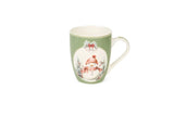 Karácsonyi porcelán bögre 350 ml fém teatojással díszcsomagban többféle