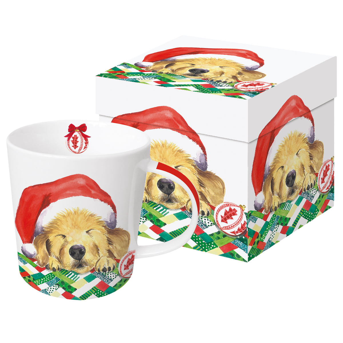 Karácsonyi porcelán bögre kutyás 400 ml