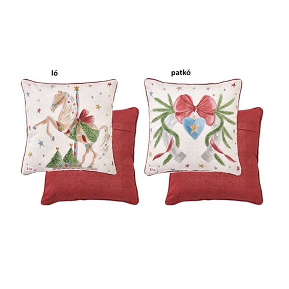 Karácsonyi párna töltelékkel 40x40 cm pamut két féle