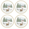 Tányér, étkészlet Karácsonyi desszertes tányér 4 db szett White Forest díszdobozban