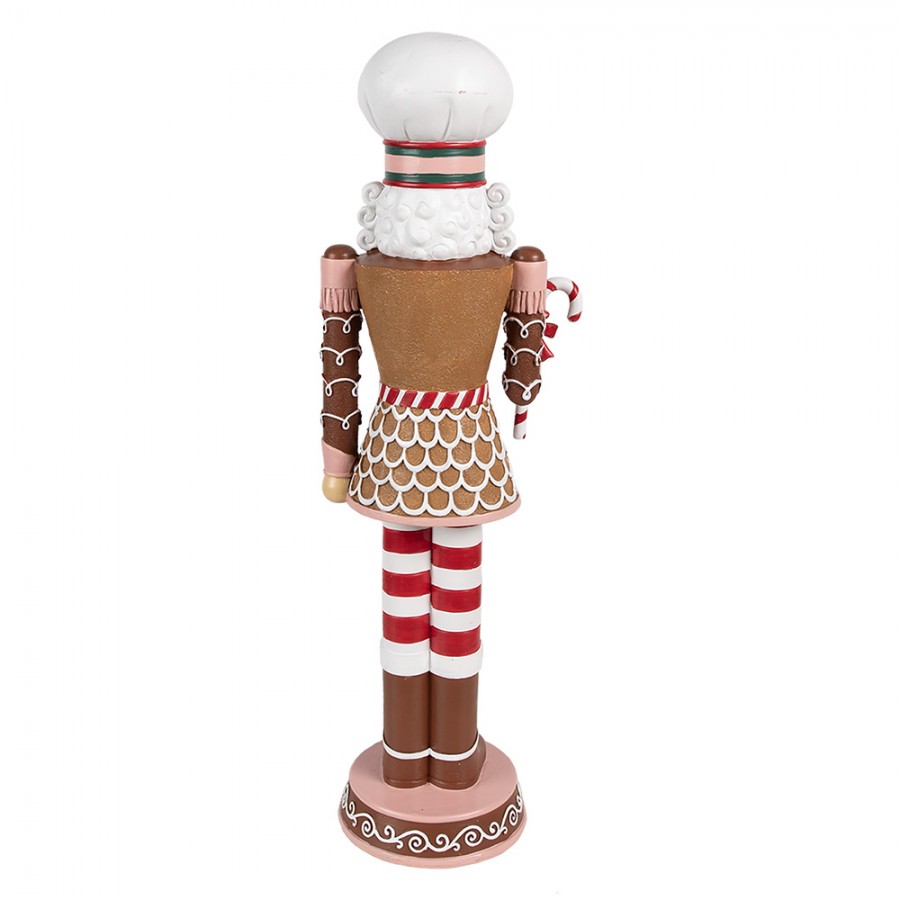 Karácsonyi dekoráció Karácsonyi diótörő figura mézeskalács ruhában cukorkával 46 cm