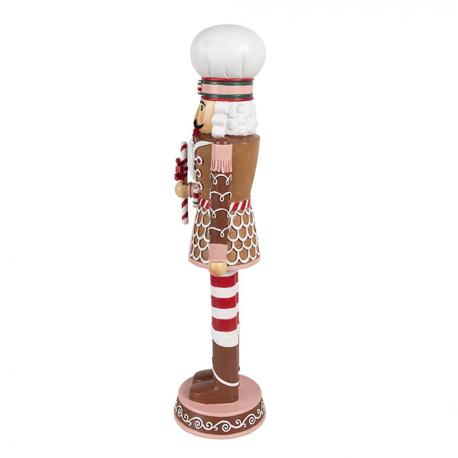 Karácsonyi dekoráció Karácsonyi diótörő figura mézeskalács ruhában cukorkával 46 cm