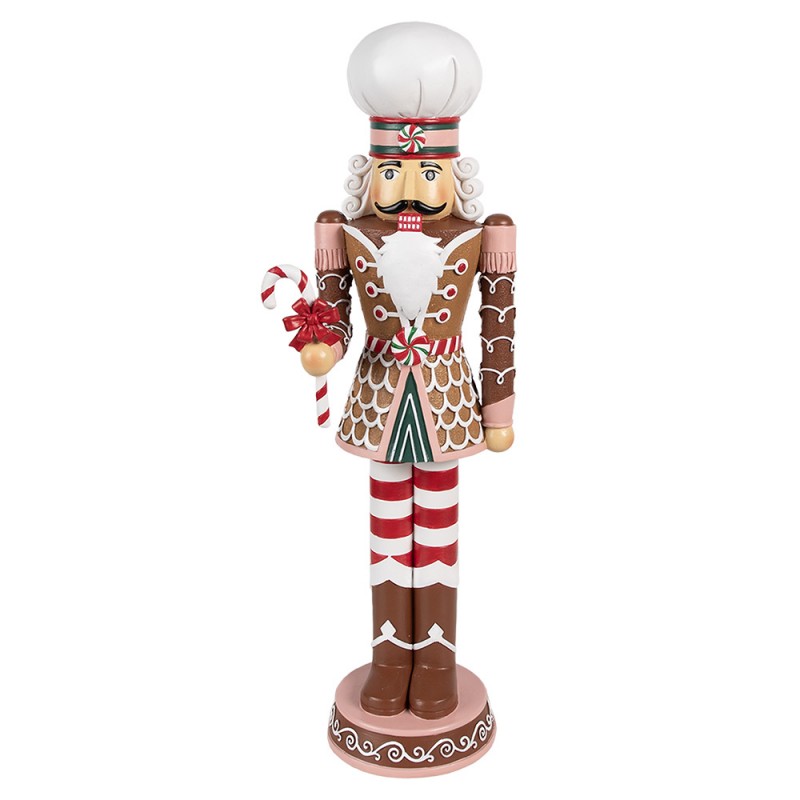 Karácsonyi dekoráció Karácsonyi diótörő figura mézeskalács ruhában cukorkával 46 cm