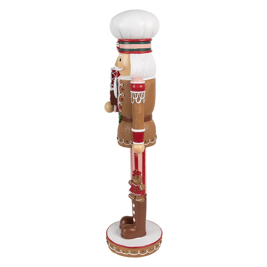 Karácsonyi dekoráció Karácsonyi diótörő figura mézeskalács ruhában mézivel 46 cm