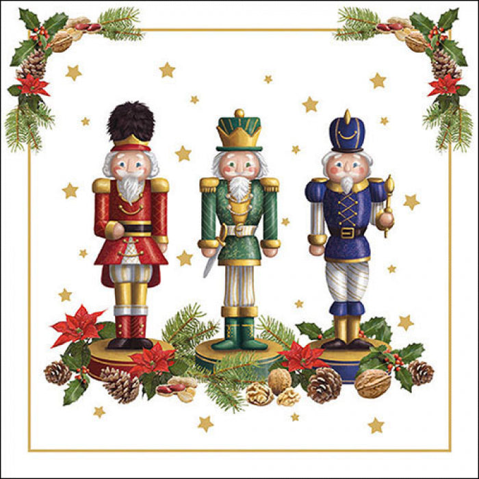 Szalvéta Karácsonyi diótörő papírszalvéta 33x33 cm Bearded nutcracker