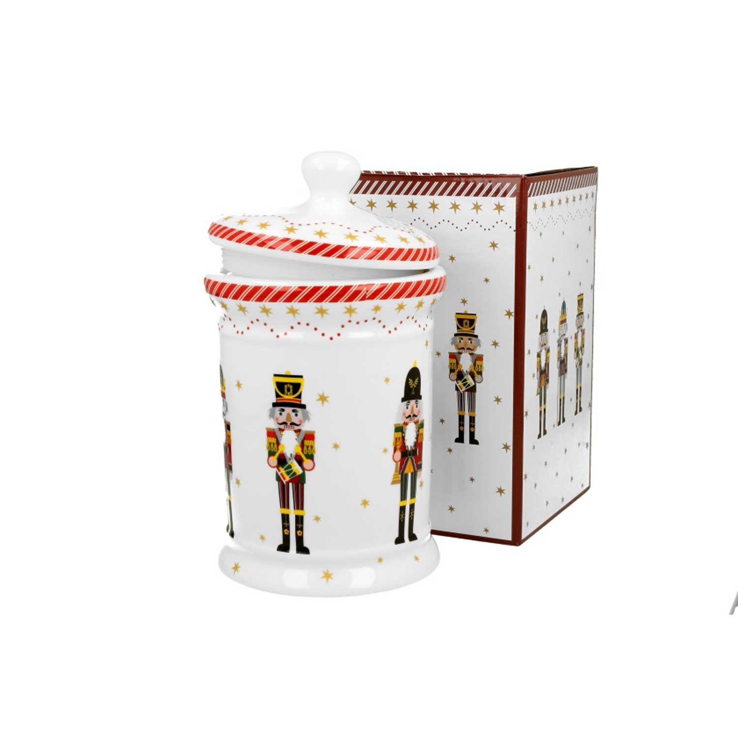 Tányér, étkészlet Karácsonyi diótörős porcelán keksztároló díszdobozban Christmas Nutcracker