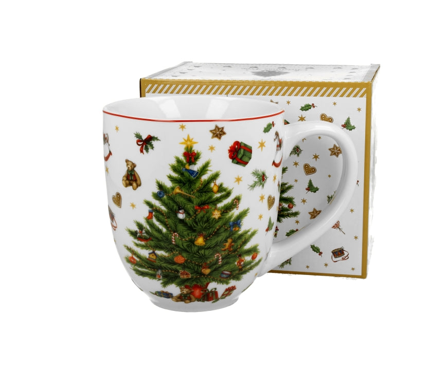Bögre, csésze Karácsonyi fenyőfás jumbo 1 literes bögre díszdobozban Christmas Tree