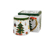 Bögre, csésze Karácsonyi fenyőfás porcelán bögre piros masnival dobozban Around Christmas Tree