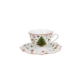 Bögre, csésze Karácsonyi fenyőfás porcelán csésze aljjal 190 ml díszdobozban Christmas Tree