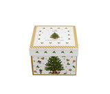 Bögre, csésze Karácsonyi fenyőfás porcelán kávés csésze aljjal 90 ml díszdobozban Christmas Tree