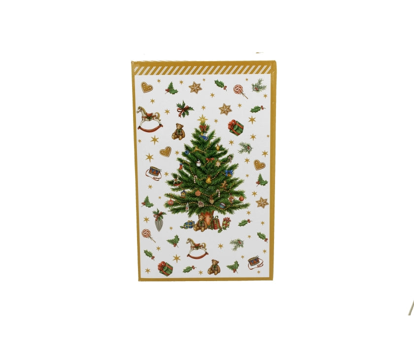 Bögre, csésze Karácsonyi fenyőfás porcelán keksztároló díszdobozban Christmas Tree