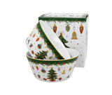 Bögre, csésze Karácsonyi fenyőfás porcelán tálka szett 2db-os 14 cm dobozban Around Christmas Tree