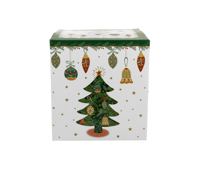 Bögre, csésze Karácsonyi fenyőfás porcelán tálka szett 2db-os 14 cm dobozban Around Christmas Tree