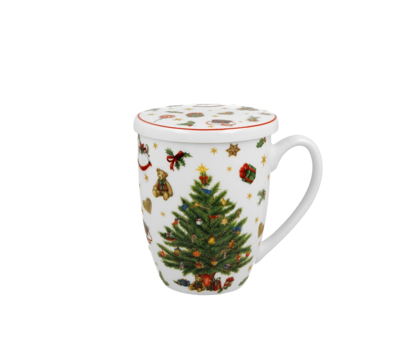 Bögre, csésze Karácsonyi fenyőfás szűrős bögre díszdobozban Christmas Tree