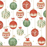 Tányér, étkészlet Karácsonyi gömbökkel díszített háromrétegű papírszalvéta 33x33cm 20db-os Christmas Eve
