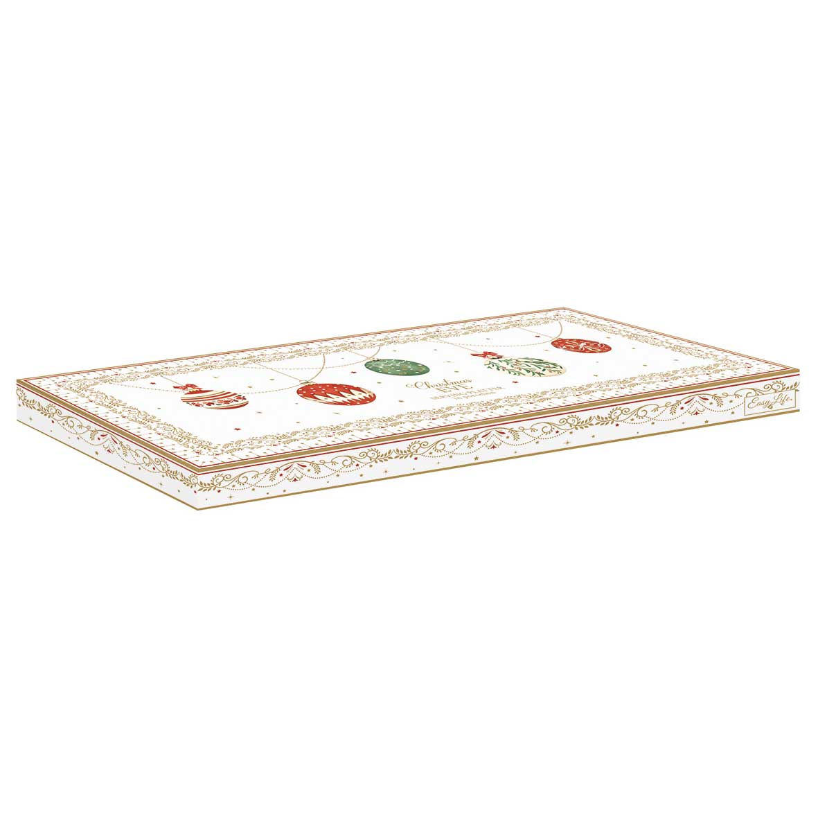Tányér, étkészlet Karácsonyi gömbökkel díszített porcelán asztali kínáló tál Christmas Eve