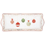 Tányér, étkészlet Karácsonyi gömbökkel díszített porcelán asztali kínáló tál Christmas Eve