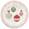 Tányér, étkészlet Karácsonyi gömbökkel díszített porcelán desszertes tányér Christmas Eve